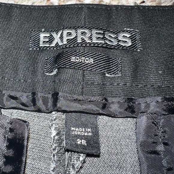 Express Editor Pant Dark Grey with Black Trim Details Size 2R - Picture 4 of 7